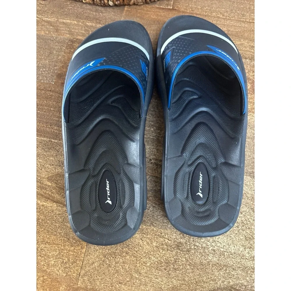 Rider Unisex Dark Blue Slides Synthetic Sandals.  Size 9‎